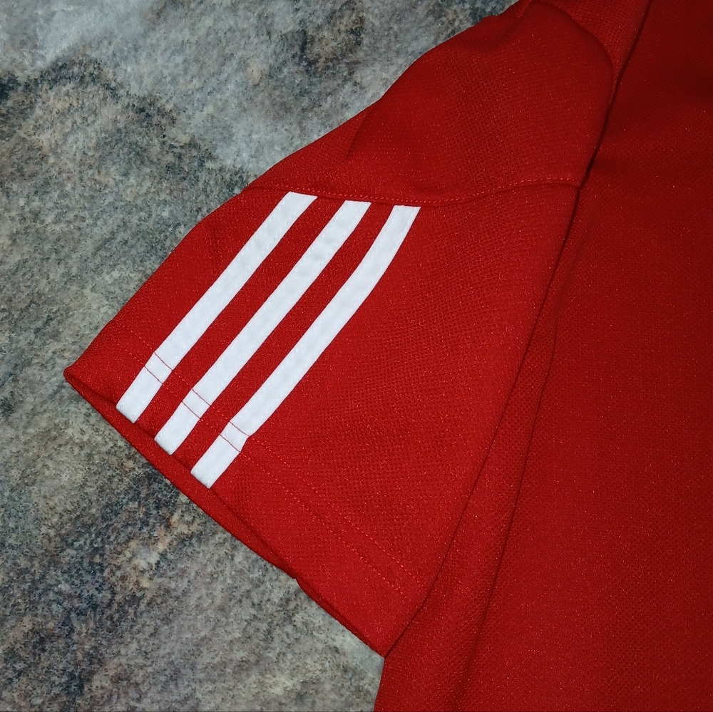 Men's Adidas Red Polo Shirt - Picture 2 of 4